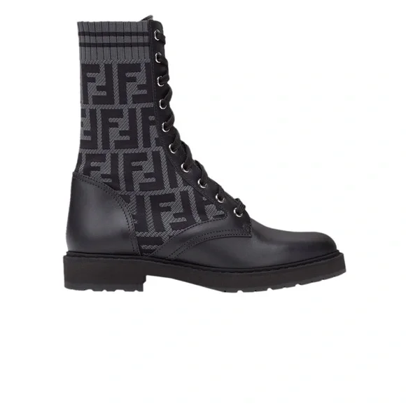 Fendi FF Rockoko Biker Boots - Picture 2 of 5